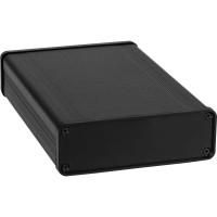 Main product image for Aluminum Black Project Box 6.1" x 4.17"x 1.34" with Plastic Front & Back Plates320-421